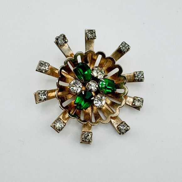 Vintage 1950s Signed Scitarelli Starburst Pendant/Brooch Mid-Century Modern Glam - Picture 4 of 7